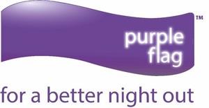 Display purple flag logo
