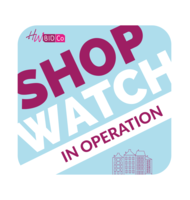 Display shopwatch logo colour blue